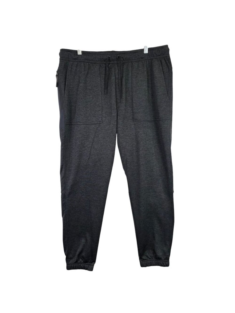 Mens Alive Black Pull On Quick Dry Drawstring Pants Elastic Waist Polyester XL